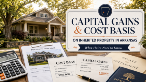 Capital gains and cost basis on inherited property in Arkansas