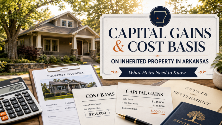 Capital gains and cost basis on inherited property in Arkansas