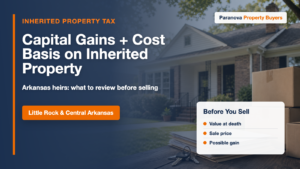 Capital gains and cost basis on inherited property in Arkansas