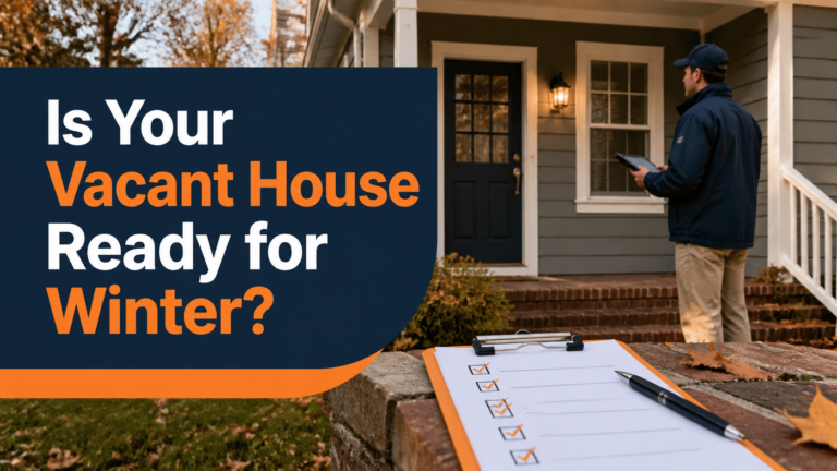 Vacant Central Arkansas house with an owner reviewing a seasonal property checklist