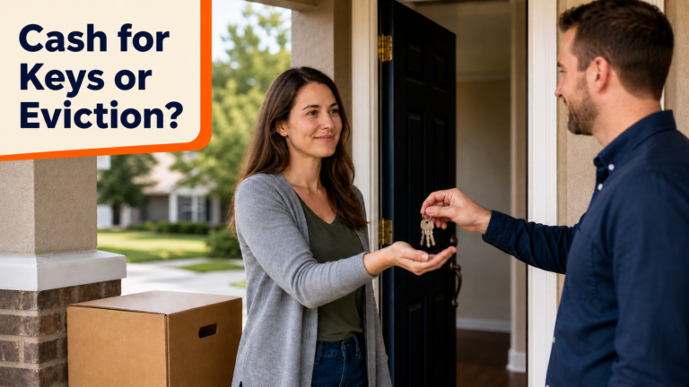 Arkansas landlord and tenant completing a calm voluntary key handoff