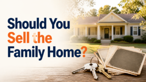 Warm family home with keepsake photos asking Should You Sell the Family Home?