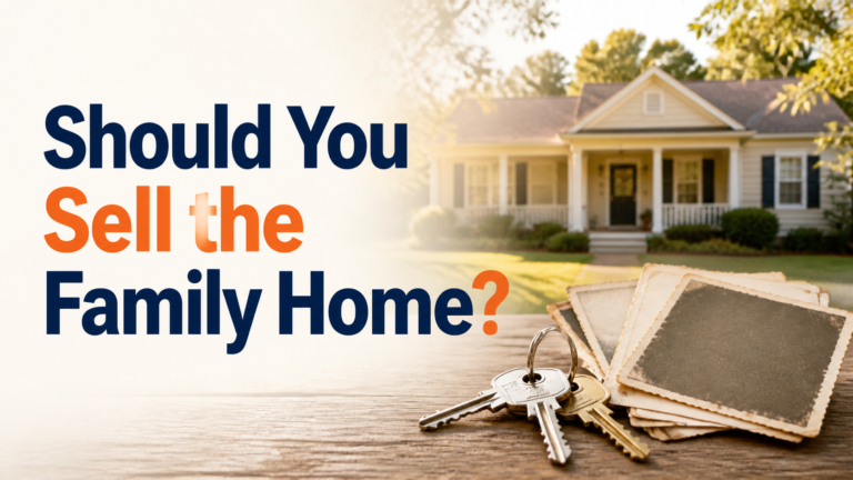 Warm family home with keepsake photos asking Should You Sell the Family Home?