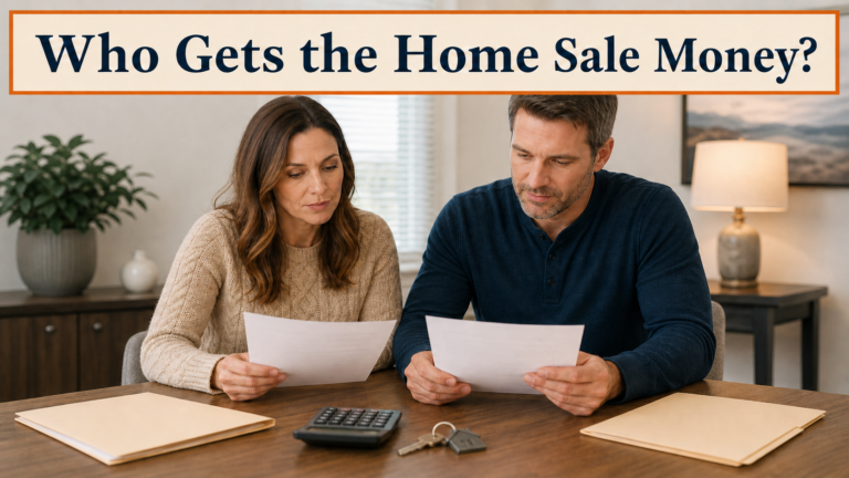 Arkansas couple reviewing home sale proceeds, costs, and taxes during divorce