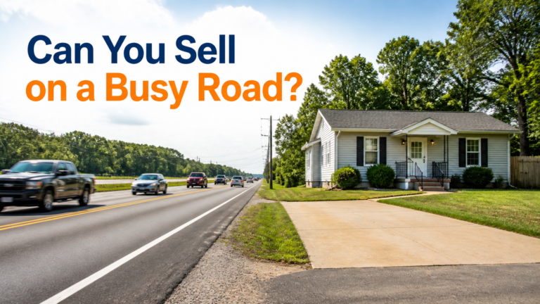 Arkansas house beside a busy road asking Can You Sell on a Busy Road?